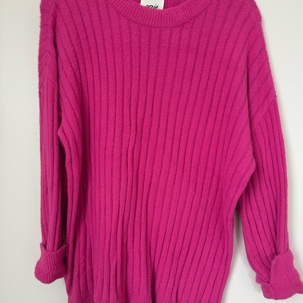 Aerie Vibrant Pink Ribbed Sweater